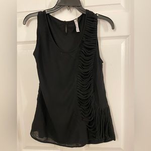 Black top with fringes. Size small.